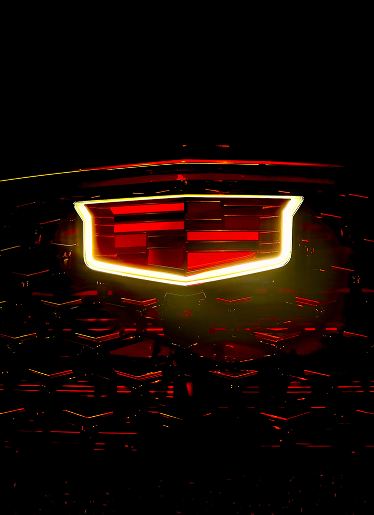 Cadillac crest emblem — the Cadillac Standard at Blue Sky Limo