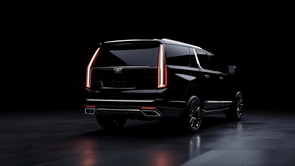 Cadillac Escalade ESV rear three-quarter view