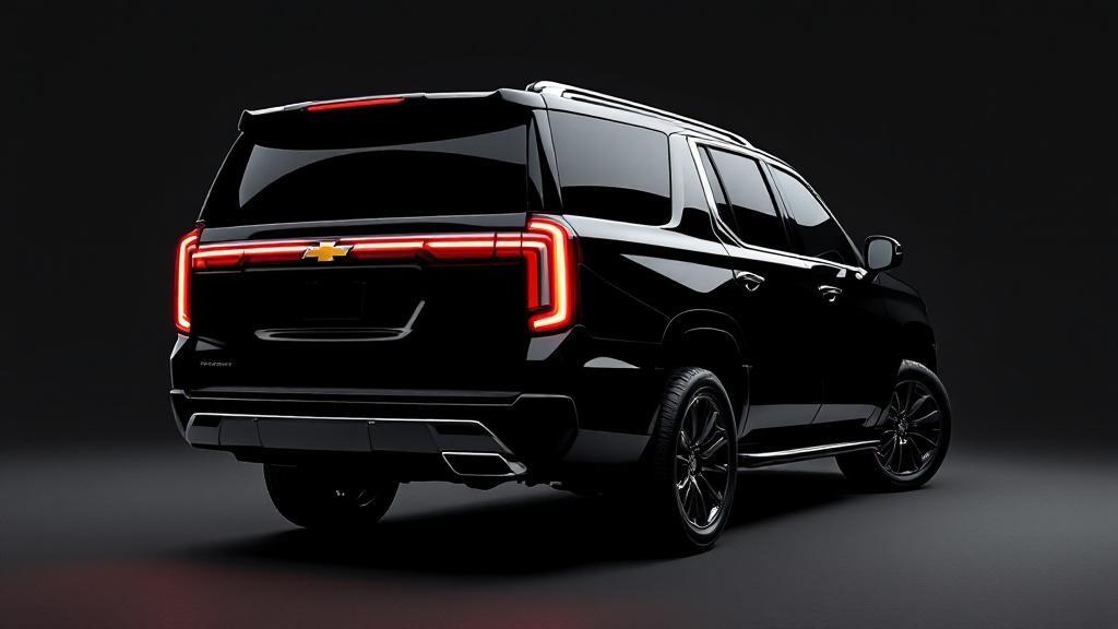 Chevy Suburban rear three-quarter view